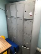 16no. Section Steel Lockers, Not all Keys Present as Lotted. Collection Strictly 09:30 - 15:30