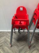 2no. Plastic Stacking High Chairs. Collection Strictly 09:30 - 15:30 Tuesday 24 March