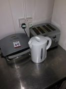 Toaster, Kettle and George Foreman Grill as Lotted. Collection Strictly 09:30 - 15:30 Tuesday 24