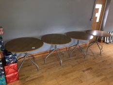 4no. Metal Frame Timber Top Circular Tables as Lotted. Collection Strictly 09:30 - 15:30 Tuesday