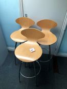 3no. Timber Breakfast Bar Stools as Lotted . Collection Strictly 09:30 - 15:30 Tuesday 24 March