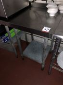 Two Tier Stainless Steel Prep Table 600mm wide. Collection Strictly 09:30 - 15:30 Tuesday 24 March