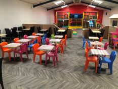 10no. Square Tables 600 x 600mm and 20no. Plastic Stacking Chairs. Collection Strictly 09:30 - 15:30