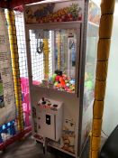 Coin Operated Toy Grabber Arcade Machine, No Keys Present and Slight Damage to Coin Collection