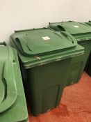 Green Plastic Wheelie Bin, Note: There are Holes in the Bottom of the Bins