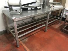 Aluminium Framed Stainless Steel Topped Preparation Table 760 x 2340mm
