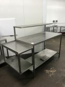 Stainless Steel 2-tier Preparation Table with Shelf with Welded Side Unit, 755 x 1505mm