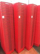 40no. Red Unused Plastic Stacking Crates