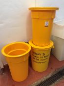 3no. Yellow Plastic Containers