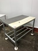 Aluminium Framed Cutting Table with Stainless Steel Topped Section, Cutting Section: 1170 x 300mm,