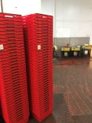 40no. Red Unused Plastic Stacking Crates