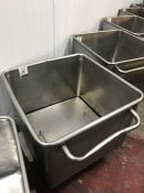 Stainless Steel Mobile Tote Bin, 660 x 660 x 500mm