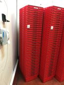 40no. Red Unused Plastic Stacking Crates