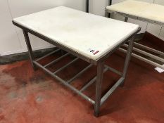 Stainless Steel Framed White Cutting Table, 755 x 1170mm