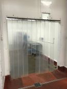 10no. PVC Door Curtains & Stainless Steel Rail to Fit Doorway 1635mm Wide, Photograph for