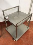 Stainless Steel Mobile Trolley with Cut Middle Section, 615 x 1200mm