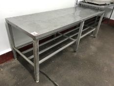 Aluminium Framed, Stainless Steel Topped Preparation Table, 760 x 2340mm