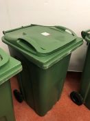 Green Plastic Wheelie Bin, Note: There are Holes in the Bottom of the Bins