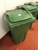 Green Plastic Wheelie Bin, Note: There are Holes in the Bottom of the Bins