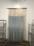 PVC Door Curtains 200 x 2100mm & Stainless Steel Rail to Fit Doorway: