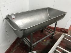 Stainless Steel Mobile Trough 1380 x 640 x 340(deep)mm