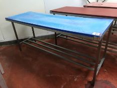 Stainless Steel Framed Blue Cutting Table, 610 x 1825mm