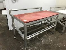 Aluminium Framed, Poly Topped Brown Cutting Table, 920 x 1500mm