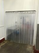 13no. PVC Door Curtains & Stainless Steel Rail to Fit Doorway 2050mm Wide