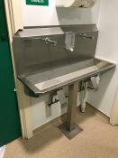 Hygeinox Teknomek Wall Mounted 2 Tap Hand Wash Trouch with Knee Operated Taps