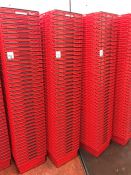 40no. Red Unused Plastic Stacking Crates