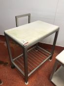 Stainless Steel Framed White Cutting Table, 480 x 780mm