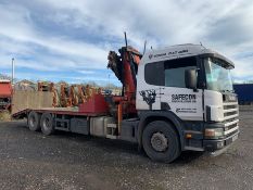 2003 Scania 94D 260 Beavertail with Palfinger PH19000 Crane, 583,666km. VRM BV53 EWJ