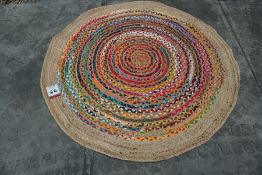 Circular Multicoloured Spiral Floor Rug 1200mm dia