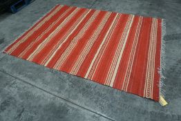 Red Striped Interior Floor Rug 1800 x 2450mm