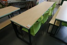 Metal-Frame Laminate Top Canteen Table 2400 x 600 mm with 1no. 6-Seater Metal-Frame Laminate Bench &