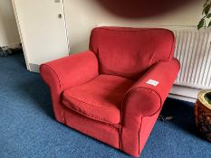 Red Armchair, Lot Located In; MAIN BUILDING, 1st Floor, Room 104