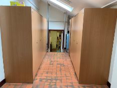 2 Banks of Beech Effect Cupboards in 3 Sections per Bank (requires splitting into sections in