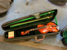 Violin with Case, Total Length: 570mm, Lot Located In; MAIN BUILDING, Ground Floor, Music Room