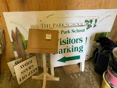 Quantity of Signage, Lot Located In; Tool Shed