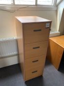 4-Drawer Beech Effect 4-Drawer Filing Cabinet, Lot Located In; MAIN BUILDING, 1st Floor, Rooms off