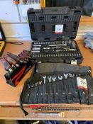 Tool Assortment inc. Socket & Bit Set, Allen Driver Set & Spanners, Lot Located In; Tool Shed