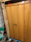 Double-Door Timber Cupboard with Keys 800 x 1840 x 570mm, Lot Located In; Tool Shed