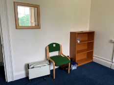 Quantity of Various Office Sundries inc. Bookcase, 2no. Chairs, Heater, 2no. Notice Boards, Wall