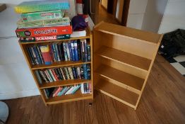 2no. Timber Bookcases with Quantity of Books and Board Games as Lotted, Lot Located in Block: 1