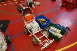 Electric Line Marker Complete with Quantity of Spray Paint, Measuring Tapes and Rope as Illustrated,