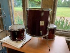 3no. Various Drums & Case, Lot Located In; MAIN BUILDING, Ground Floor, Music Room