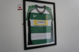Framed Yeovil Town FC Football Shirt, Lot Located in Block: 3 Corridor