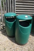 2no. Outdoor Green Plastic waste Bins, Lot Located in Trailer Storage Area