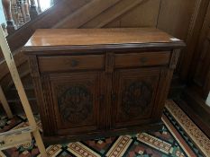 2-Drawer, 2-Door Timber Decorative Side Table, Lot Located In; MAIN BUILDING, Ground Floor,