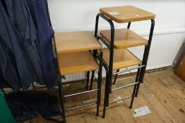 5no. Stackable Metal Frame Timber Top Classroom Stools, Lot Located in Block: 5 Room: 5